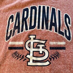 St. Louis Cardinals Stitches Youth T-Shirt Size Large Heather Red MLB Baseball